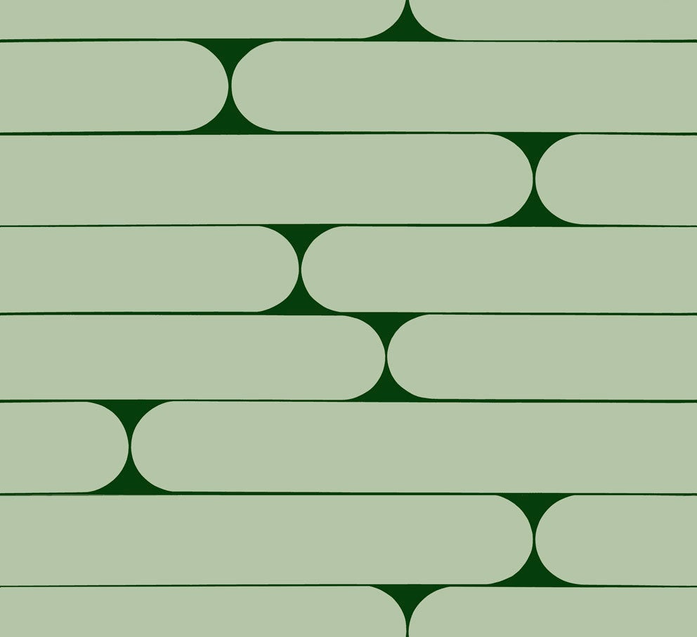 Marimekko Putki, grön tapet