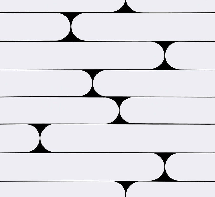 Marimekko Putki, svart och vit tapet