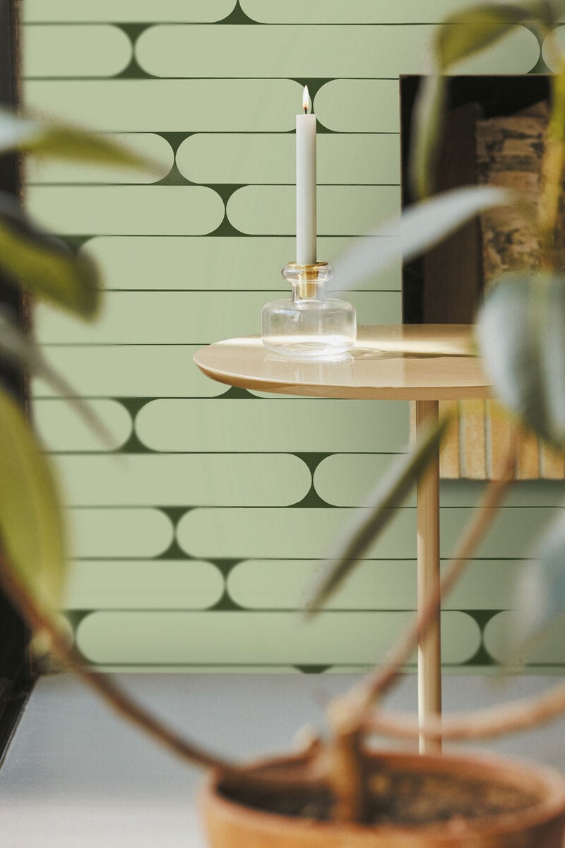 Marimekko Putki, grön tapet