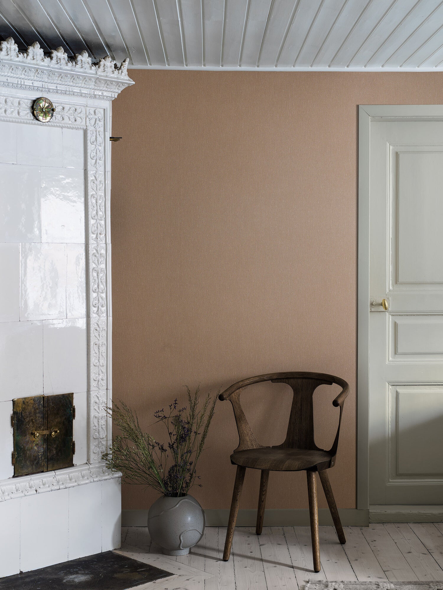 Terracotta Linen tapet 4324