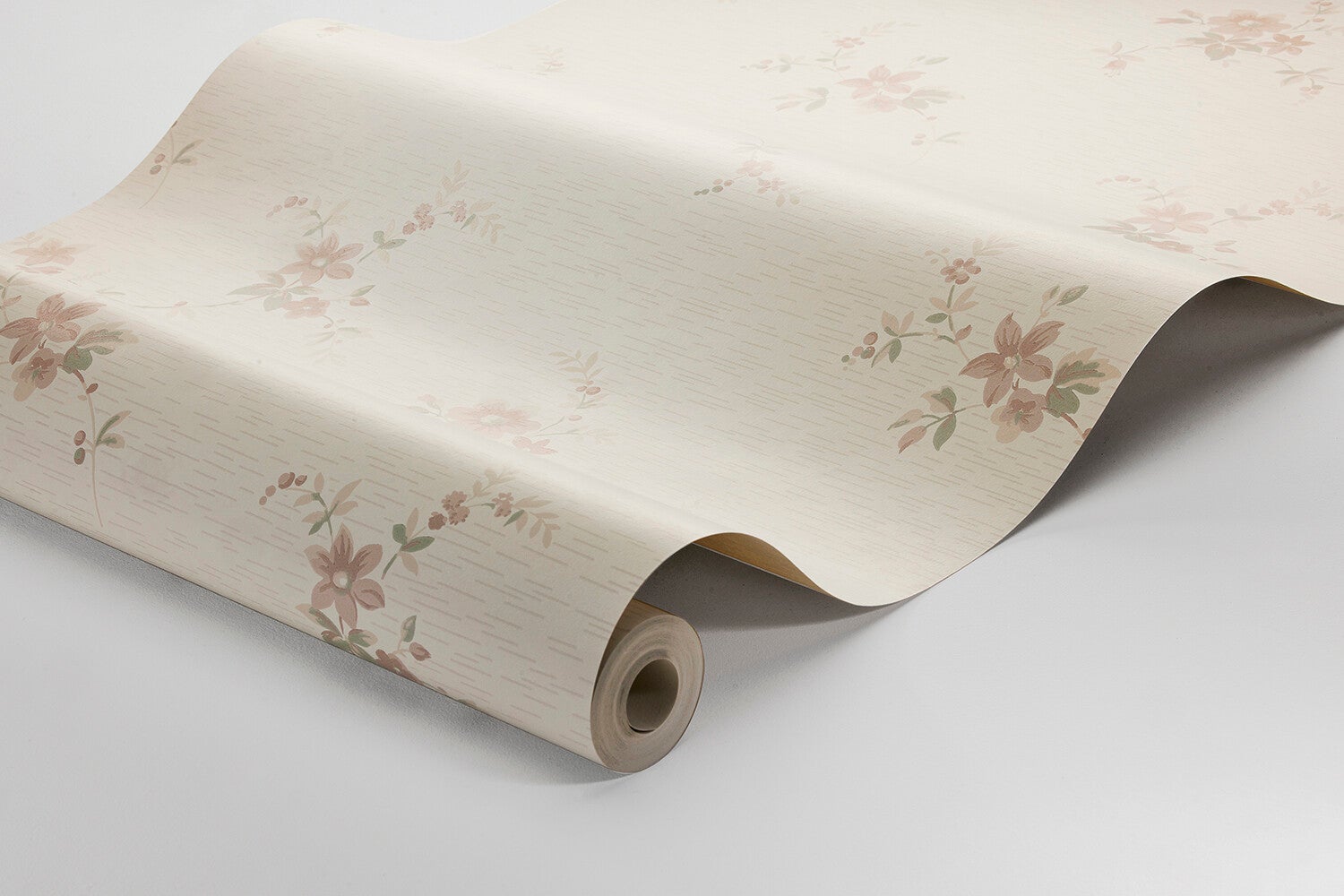Saga, beige och rosa tapet