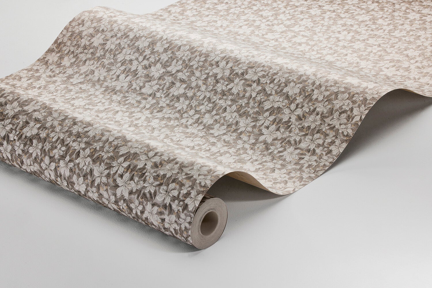 Skogsblomst, beige och vit tapet