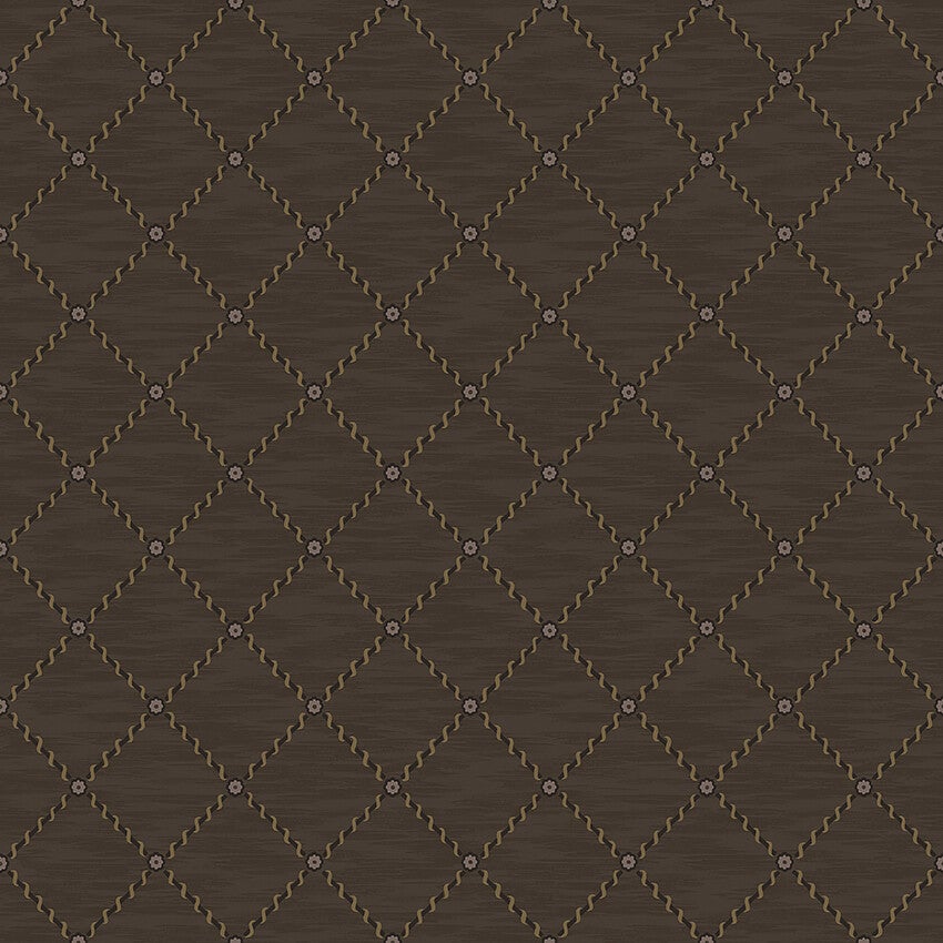 Golden Trellis, brun rutmönster med guldskimmer