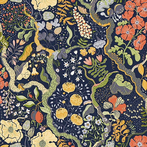 Ann stormönstrad tapet, blå botten