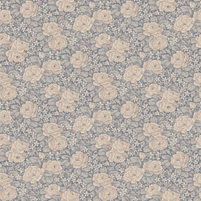 Rosengång, gråblå tapet