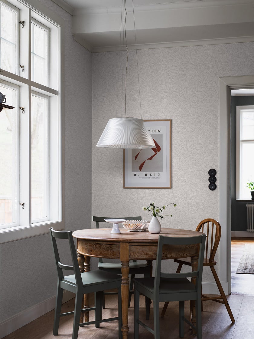 Bladverk, vit/ljusgrå