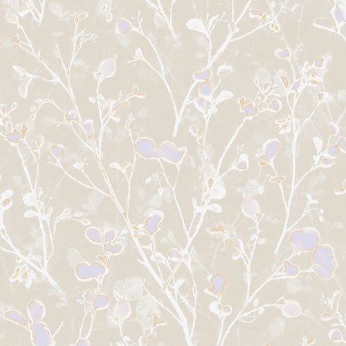 Alder pastel, tapet i beige och lila