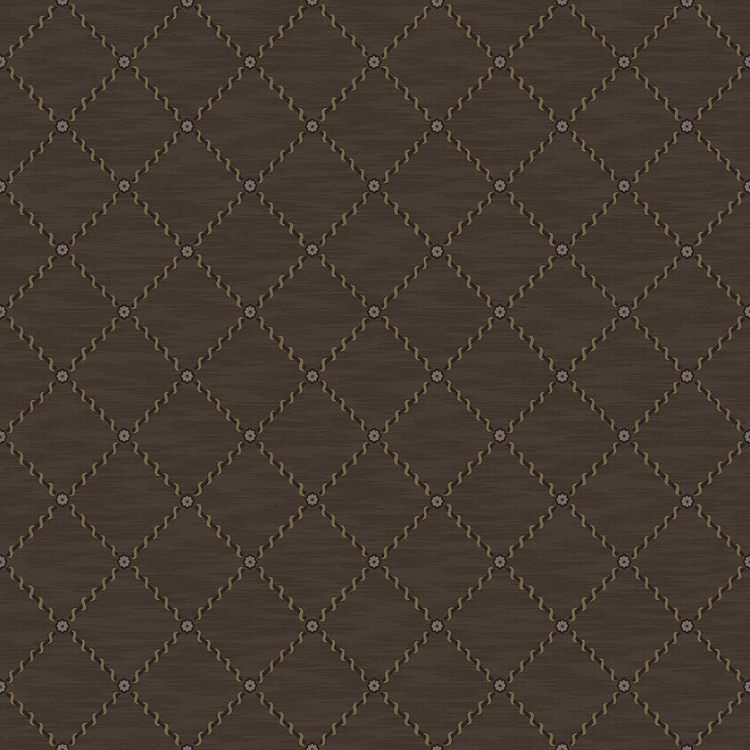 Golden Trellis, brun rutmönster med guldskimmer