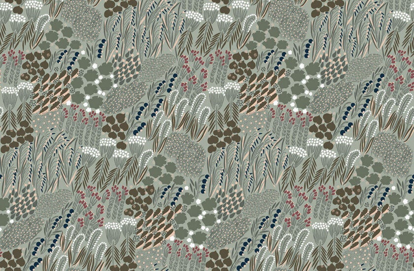 Marimekko Pieni Letto, grön tapet