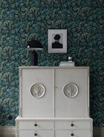 Treasured Thistle, tapet i blå nyanser