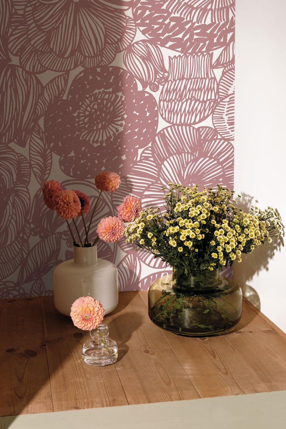 Marimekko Kurjenpolvi, rosa tapet